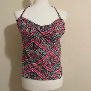 catalina wide strap swimwear Swim Tankini Top 10 Turquoise Blue Paisl